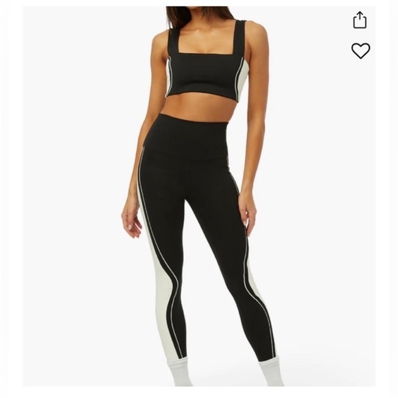 WeWoreWhat Pants - WeWoreWhat Black and Cream Leggings
